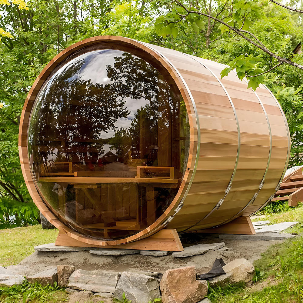 Sauna Tonneau Panoramique Cèdre 4-6P